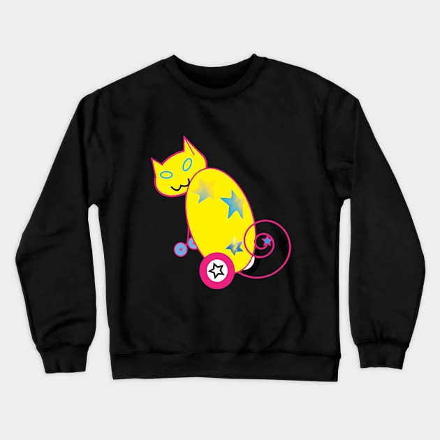 The Cat on wheels Crewneck Sweatshirt by SamiKay